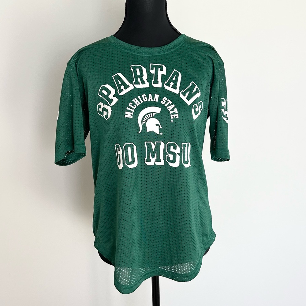 Victoria’s Secret PINK Michigan State Spartans Mesh Jersey Top – Size S